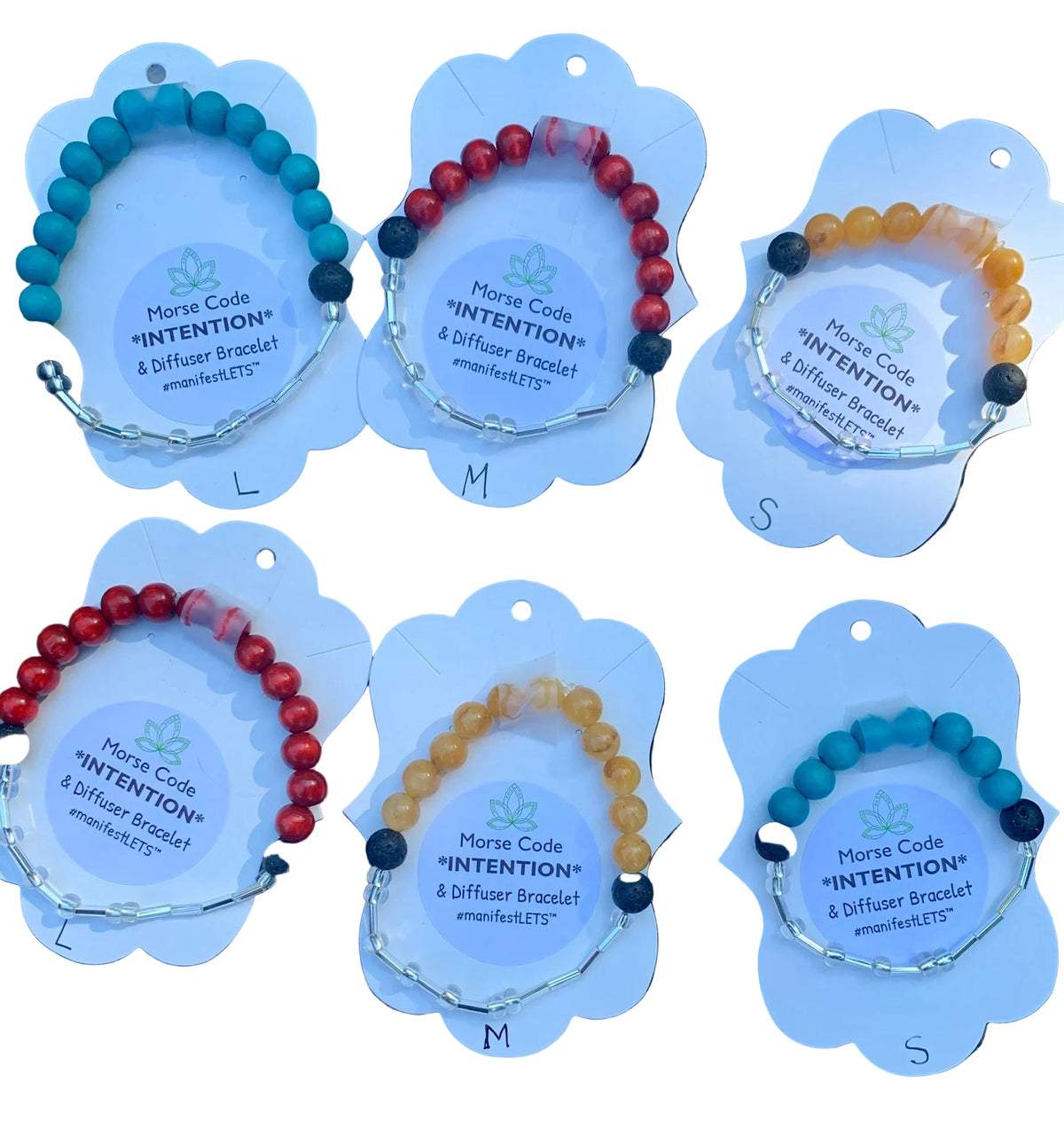 Glass Bead Morse Code Intention Bracelet