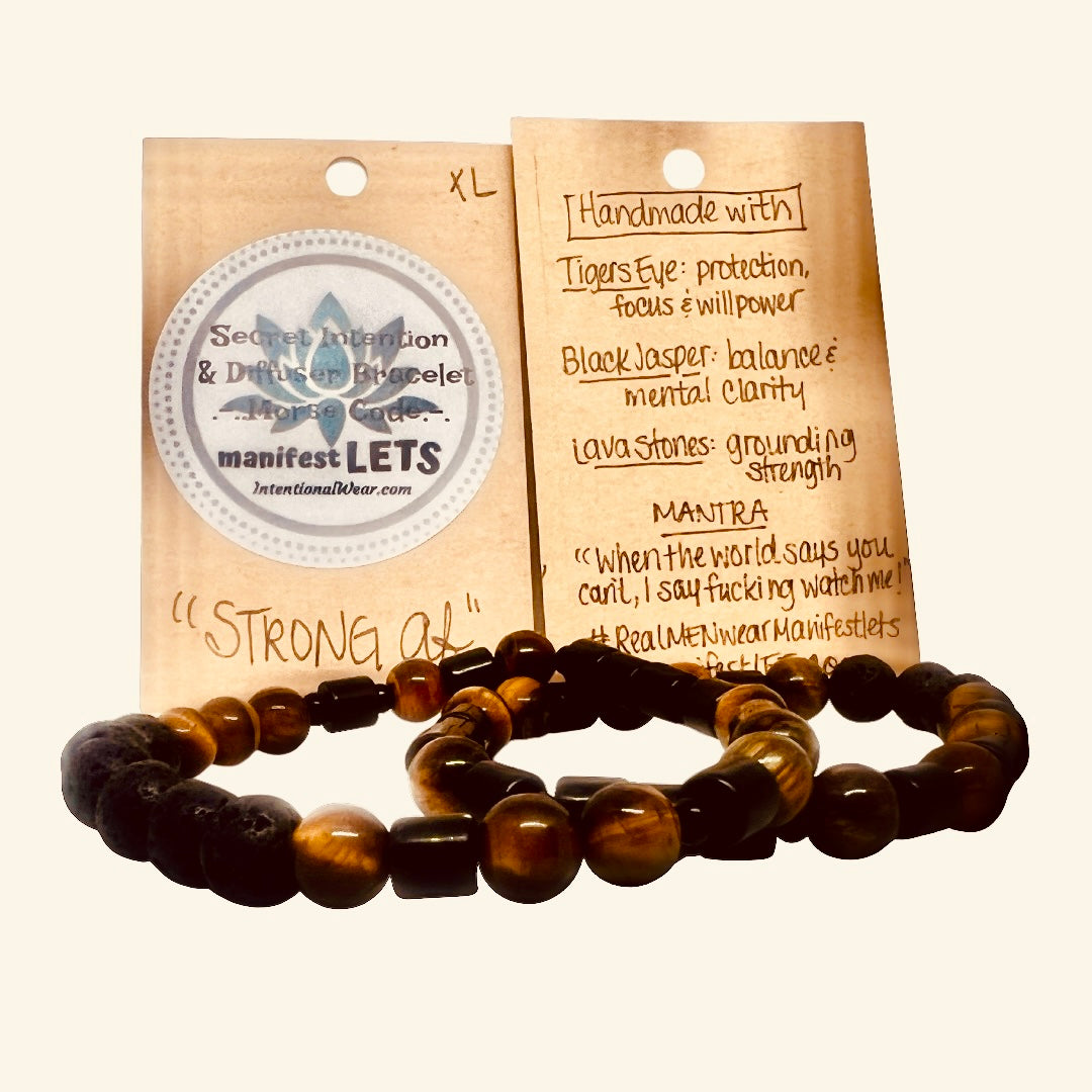 Men's "Strong AF" Intention Diffuser Bracelet – view 2