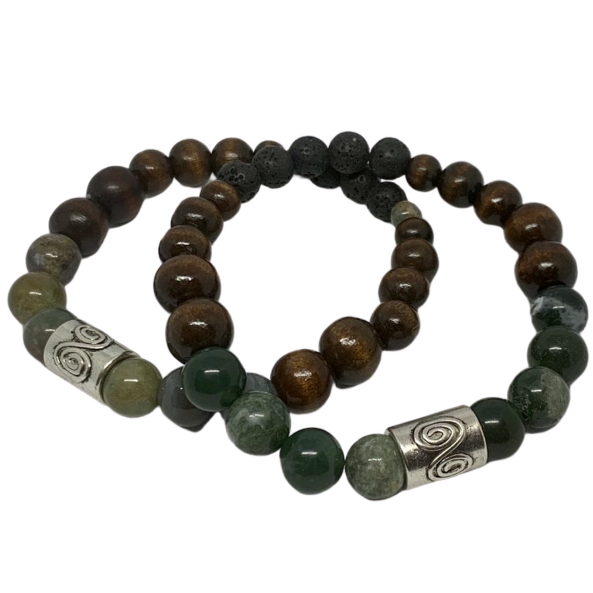 Fancy Jasper Intention Bracelet with Lava Diffuser Beads – view 3