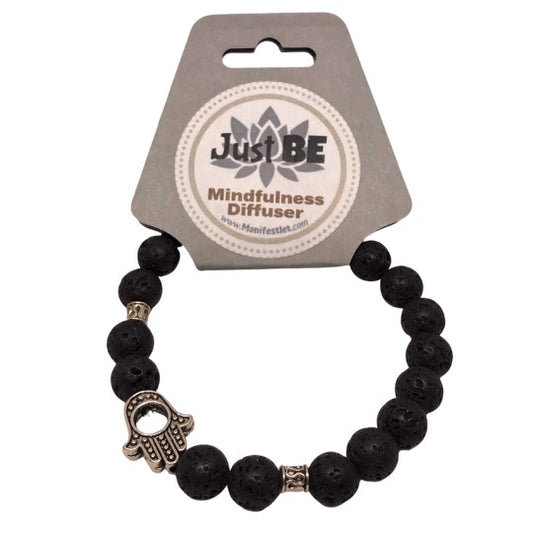 Just BE Strong Mindfulness Diffuser Bracelet with Hamsa