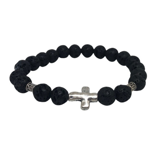Just BE BElieve Mindfulness Diffuser Bracelet with Cross