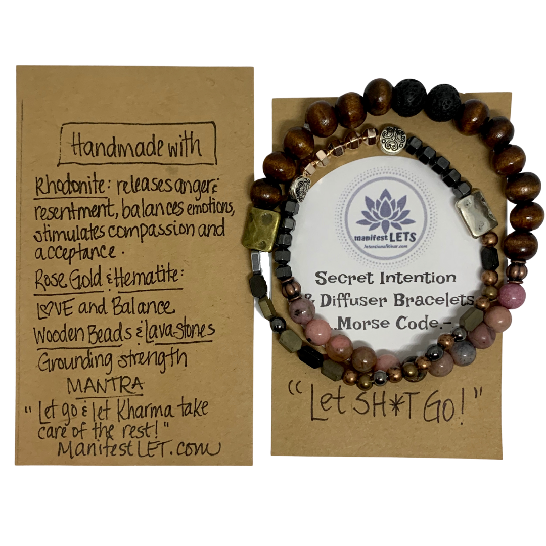 "Let Shit Go" Double Wrap Intention Bracelet – view 2