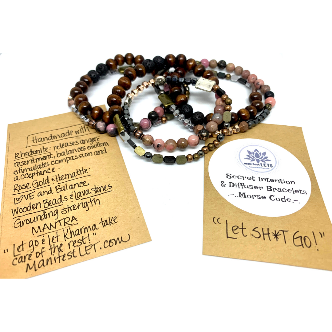 "Let Shit Go" Double Wrap Intention Bracelet – view 3