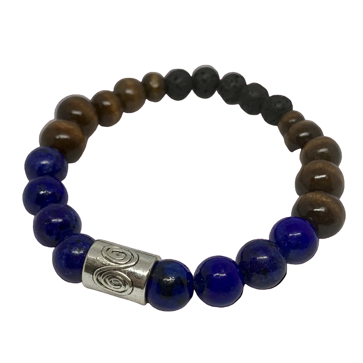 Lapis Lazuli Intention Bracelet with Lava Diffuser Beads