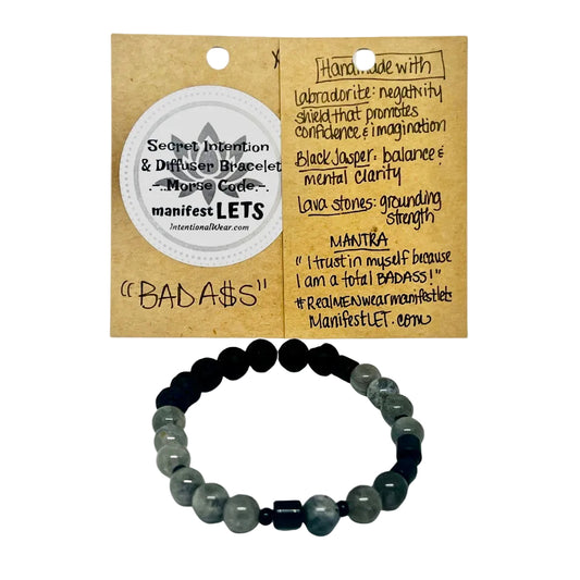 Men's "Bad Ass" Intention Diffuser Bracelet