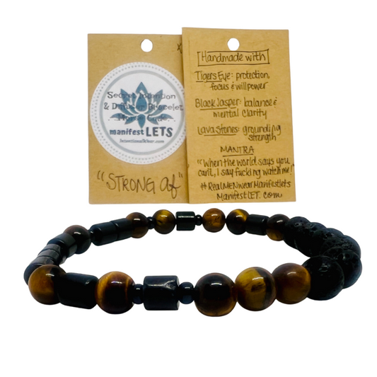 Men's "Strong AF" Intention Diffuser Bracelet